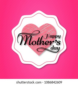 Mother's day typographic design with pink background 