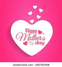 Mother's day typographic design with pink background 