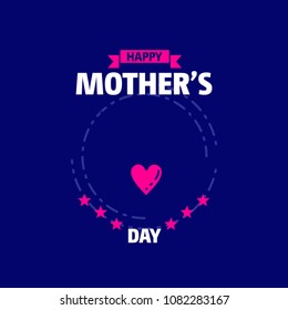 Mother's day typographic design with unique deisgn and blue them