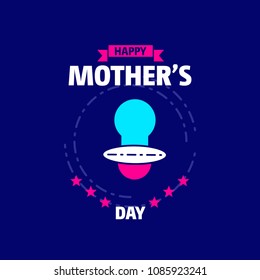 Mother's day typographic design with unique deisgn and blue them