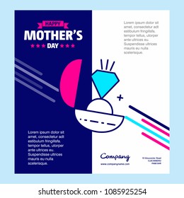 Mother's day typographic design with unique deisgn and blue them