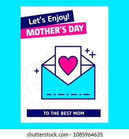 Mother's day typographic design with unique deisgn and blue them