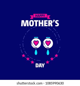 Mother's day typographic design with unique deisgn and blue them