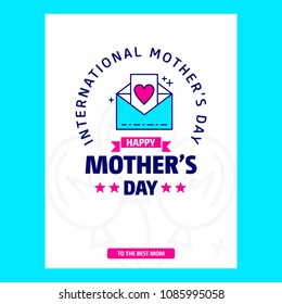 Mother's day typographic design with unique deisgn and blue them
