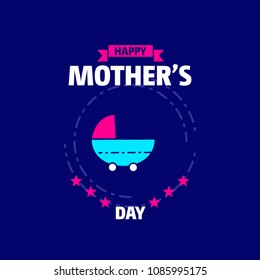 Mother's day typographic design with unique deisgn and blue them