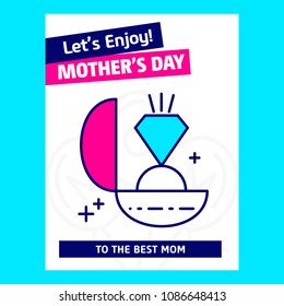 Mother's day typographic design with unique deisgn and blue them