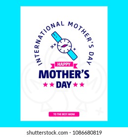 Mother's day typographic design with unique deisgn and blue them