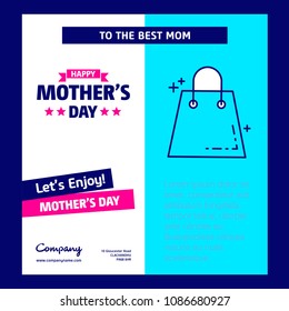 Mother's day typographic design with unique deisgn and blue them