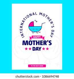 Mother's day typographic design with unique deisgn and blue them