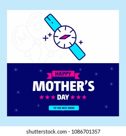 Mother's day typographic design with unique deisgn and blue them