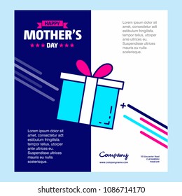 Mother's day typographic design with unique deisgn and blue them