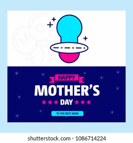 Mother's day typographic design with unique deisgn and blue them