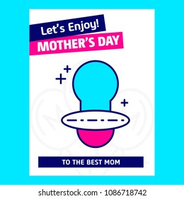 Mother's day typographic design with unique deisgn and blue them