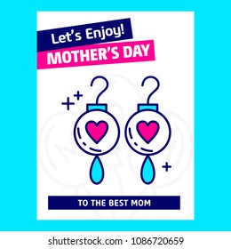 Mother's day typographic design with unique deisgn and blue them