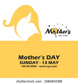 Mother's day typographic design with white background and unique