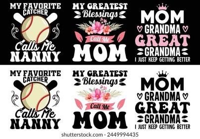 Mother's day Typography Bundle T shirt design. Mom bundle T shirt.