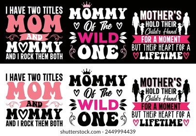 Mother's day Typography Bundle T shirt design. Mom bundle T shirt.