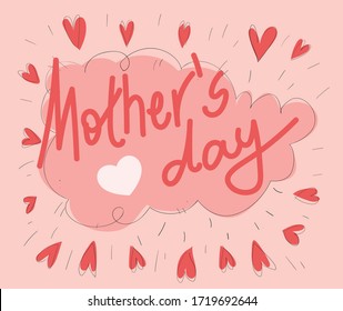 Mother's day typography hand written. Calligraphy mom's Day Vector. Happy Mother's Day, Vector Illustration Of Mother. holiday during covid 19. Corona Virus. Flat vector illustration Social media
