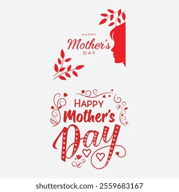 Mother's day typography with ornaments 