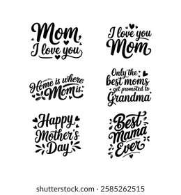 Mother's day typography t-shirt design bundle and Mother's day t-shirt design quotes