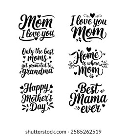 Mother's day typography t-shirt design bundle and Mother's day t-shirt design quotes