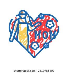 mothers day usa holiday doodle icon sketch vector. mothers day usa holiday sign. isolated symbol illustration