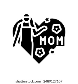 mothers day usa holiday glyph icon vector. mothers day usa holiday sign. isolated symbol illustration