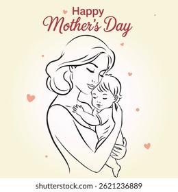 Mother's Day Vector Cartoon Style Cute illustration
