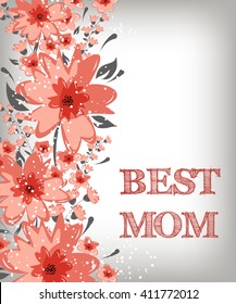 Mothers Day. Vector Festive Holiday Illustration for greeting card, poster, flier, article, social media, marketing