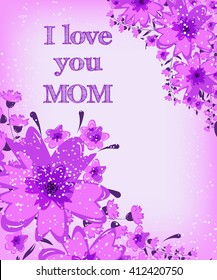 Mothers Day. Vector Festive Holiday Illustration for greeting card, poster, flier, article, social media, marketing