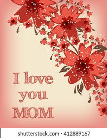 Mothers Day. Vector Festive Holiday Illustration for greeting card, poster, flier, article, social media, marketing