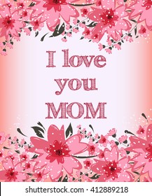 Mothers Day. Vector Festive Holiday Illustration for greeting card, poster, flier, article, social media, marketing