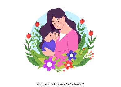 Mother's Day Vector Flat Illustration