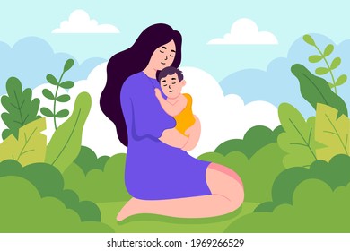 Mother's Day Vector Flat Illustration