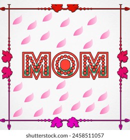 Mother's day vector greeting card white background