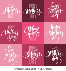 Mothers Day vector greeting card calligraphy lettering template. Vector illustration EPS10