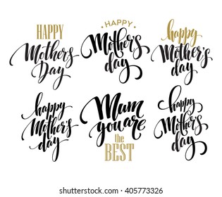 Mothers Day vector greeting card calligraphy lettering template. Vector illustration EPS10