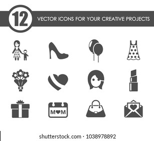 mother's day vector icons for your creative ideas