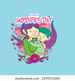 mother's day vector illustration for event
