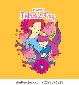 mother's day vector illustration for event