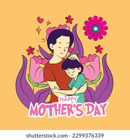 mother's day vector illustration for event