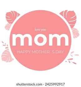 Mother's day vector illustration. Greeting card