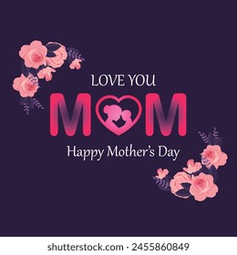 Mother's Day vector illustration post with flowers. Beautiful mother day post. Happy Mother's Day vector.