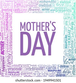 Mother's Day vector illustration word cloud isolated on a white background.