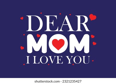 Mother's Day vector love you mom gift card template