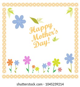 Mothers Day Vector, Mother and Baby. Color Illustrations Art  Design Greeting Card