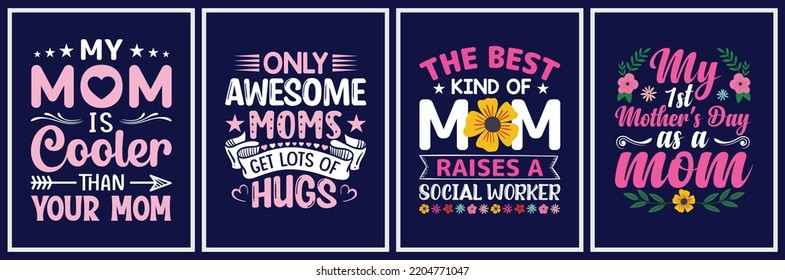 Mother's Day Vector Set, mother's day quote t-shirt bundle