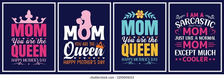 Mother's Day Vector Set, mother's day quote t-shirt bundle