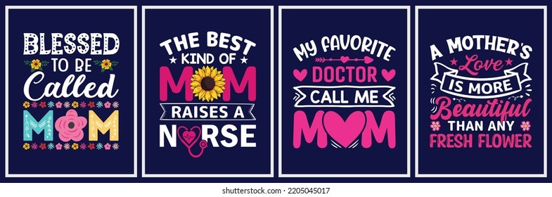 Mother's Day Vector Set, mother's day quote t-shirt bundle