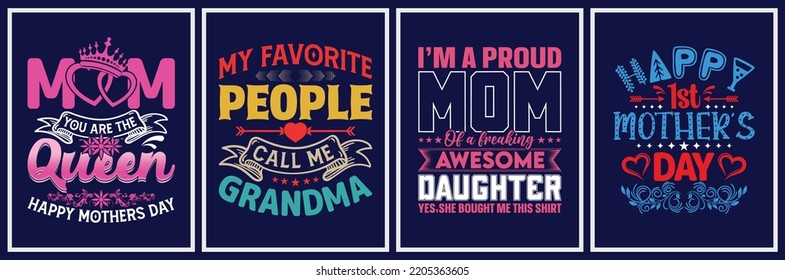 Mother's Day Vector Set, mother's day quote t-shirt bundle